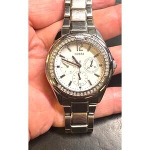 Women's 40mm Silver Tone Guess Waterpro U11578L1 Watch